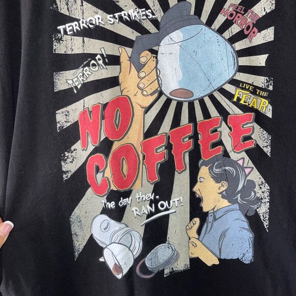 B C Collection Mens Tee Shirt Size Large Black No More Coffee Pure Cotton - Picture 8 of 11